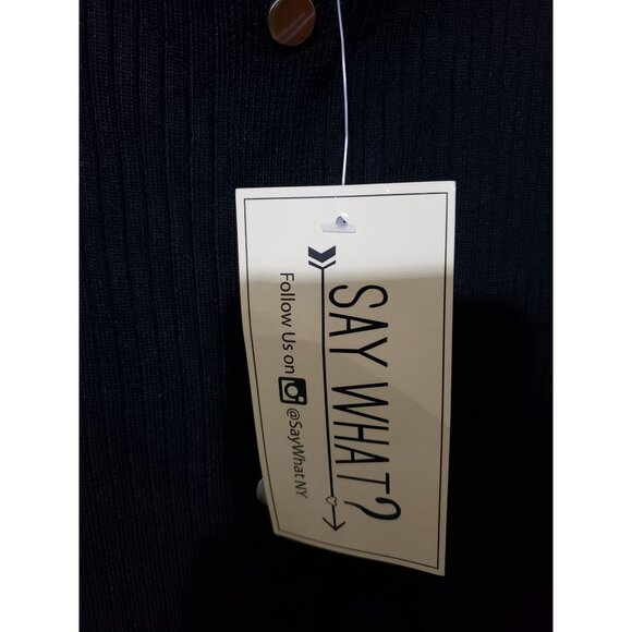 Say What black, juniors' plus size, ribbed, stretchy, bodycon dress, size 2X - Picture 4 of 8